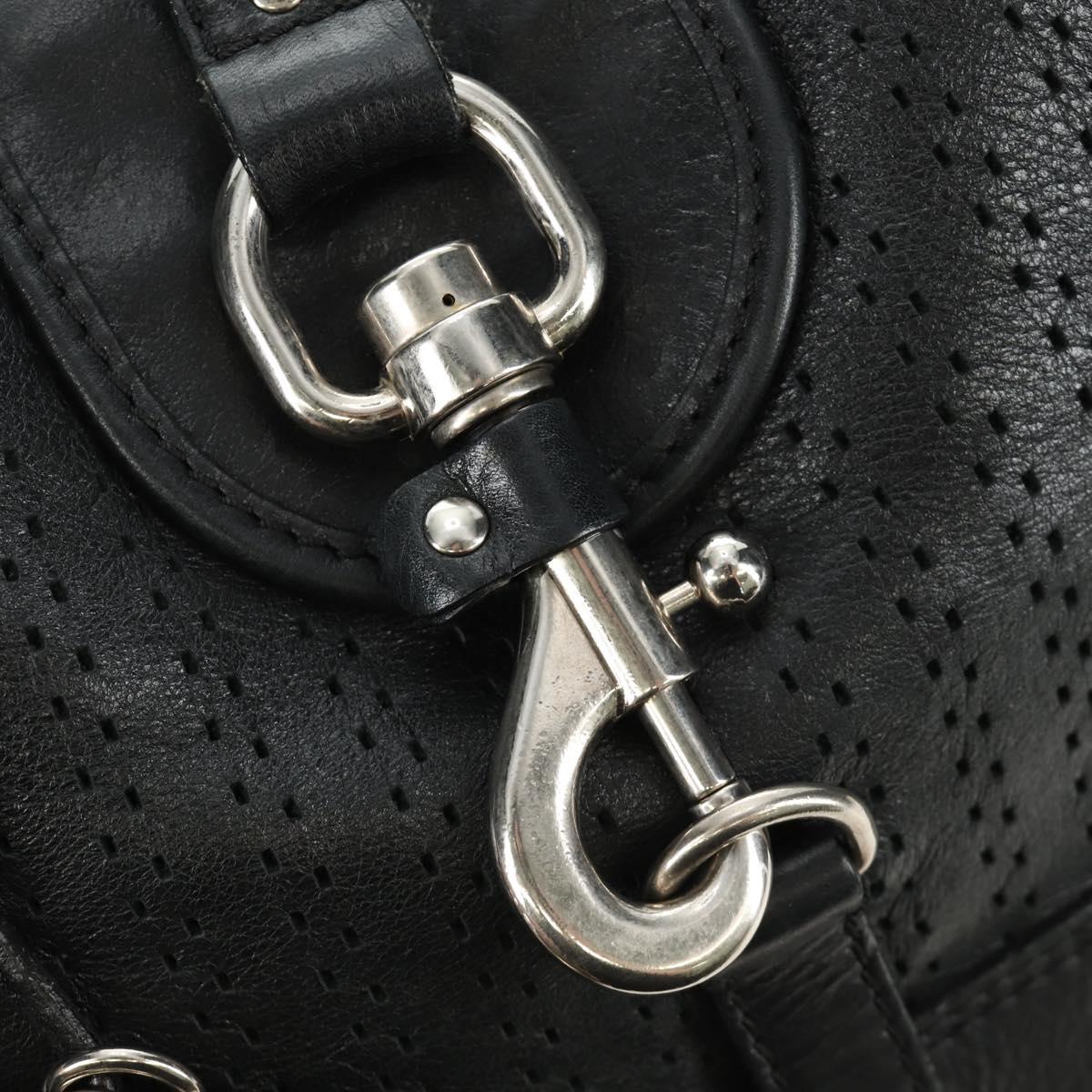 Chloe Kerala Hand Bag Leather Black Silver Auth am12038V