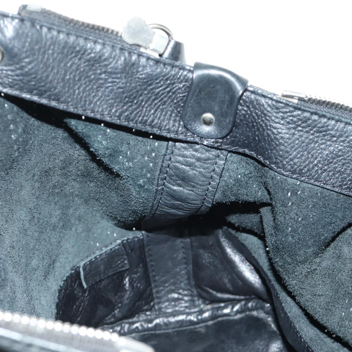 Chloe Kerala Hand Bag Leather Black Silver Auth am12038V