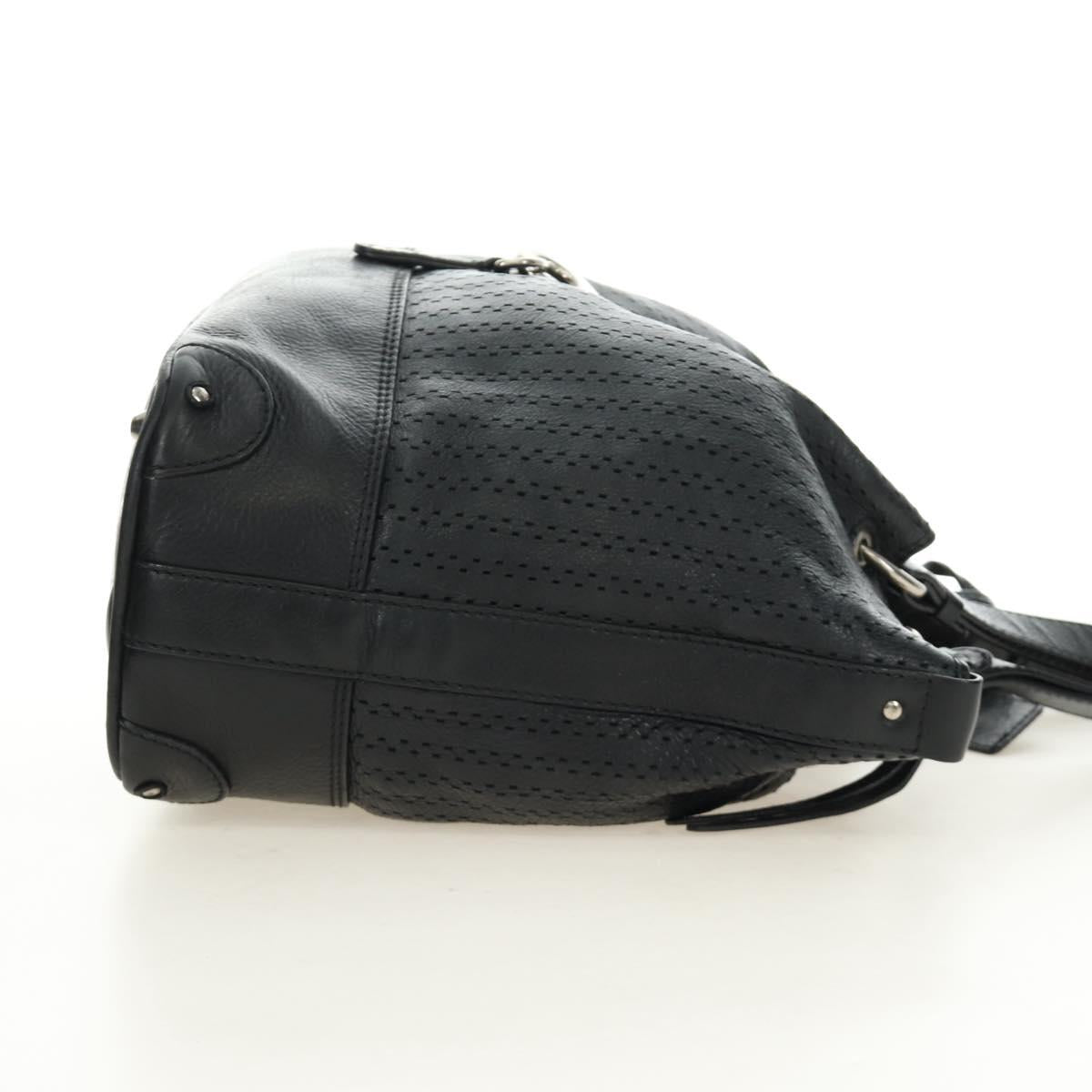 Chloe Kerala Hand Bag Leather Black Silver Auth am12038V