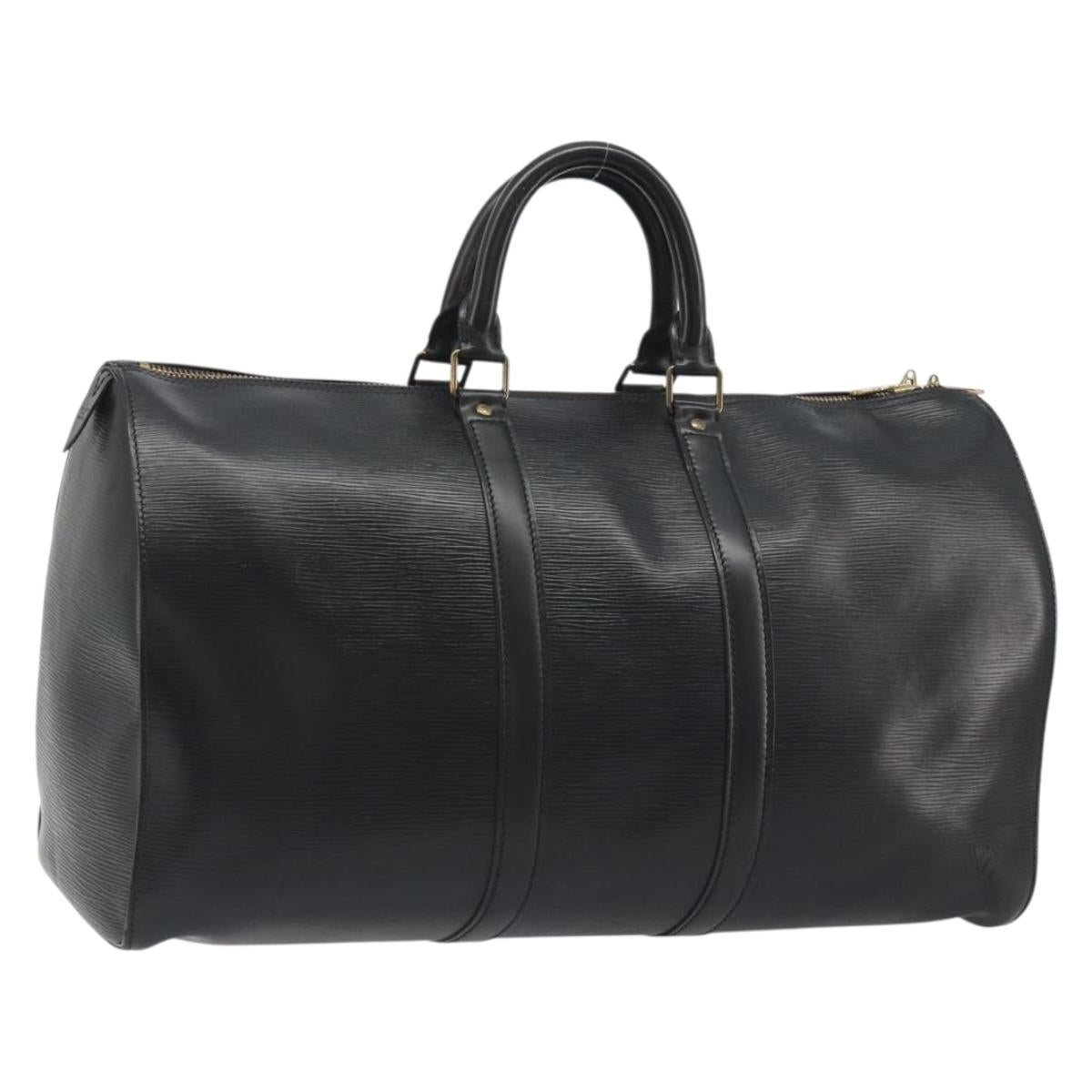 LOUIS VUITTON Epi Keepall 45 Boston Bag Black M42972 LV Auth am12043