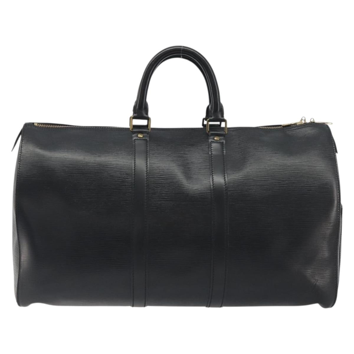 LOUIS VUITTON Epi Keepall 45 Boston Bag Black M42972 LV Auth am12043