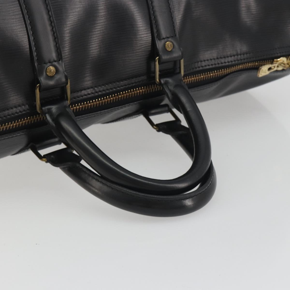 LOUIS VUITTON Epi Keepall 45 Boston Bag Black M42972 LV Auth am12043