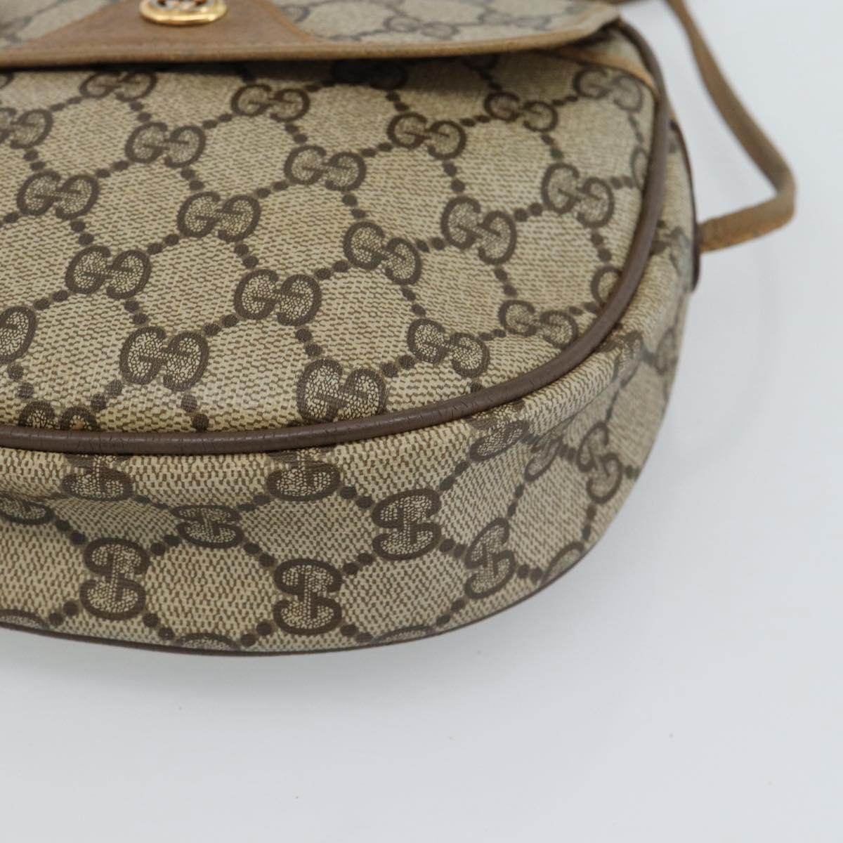 GUCCI GG Supreme Shoulder Bag PVC Beige Gold 56 02 600 Auth am12045