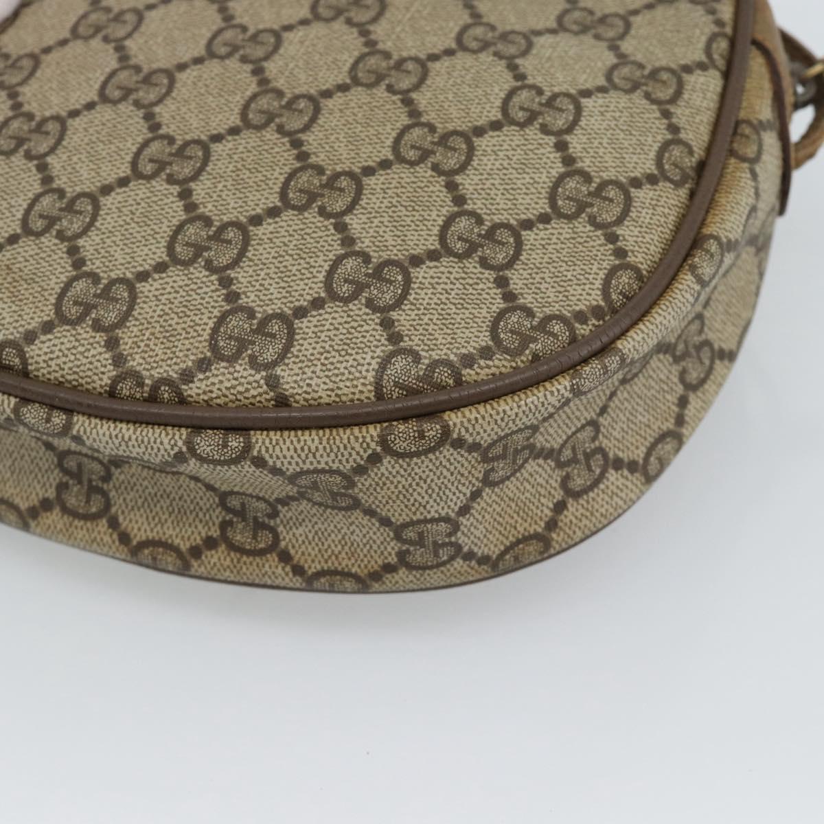 GUCCI GG Supreme Shoulder Bag PVC Beige Gold 56 02 600 Auth am12045