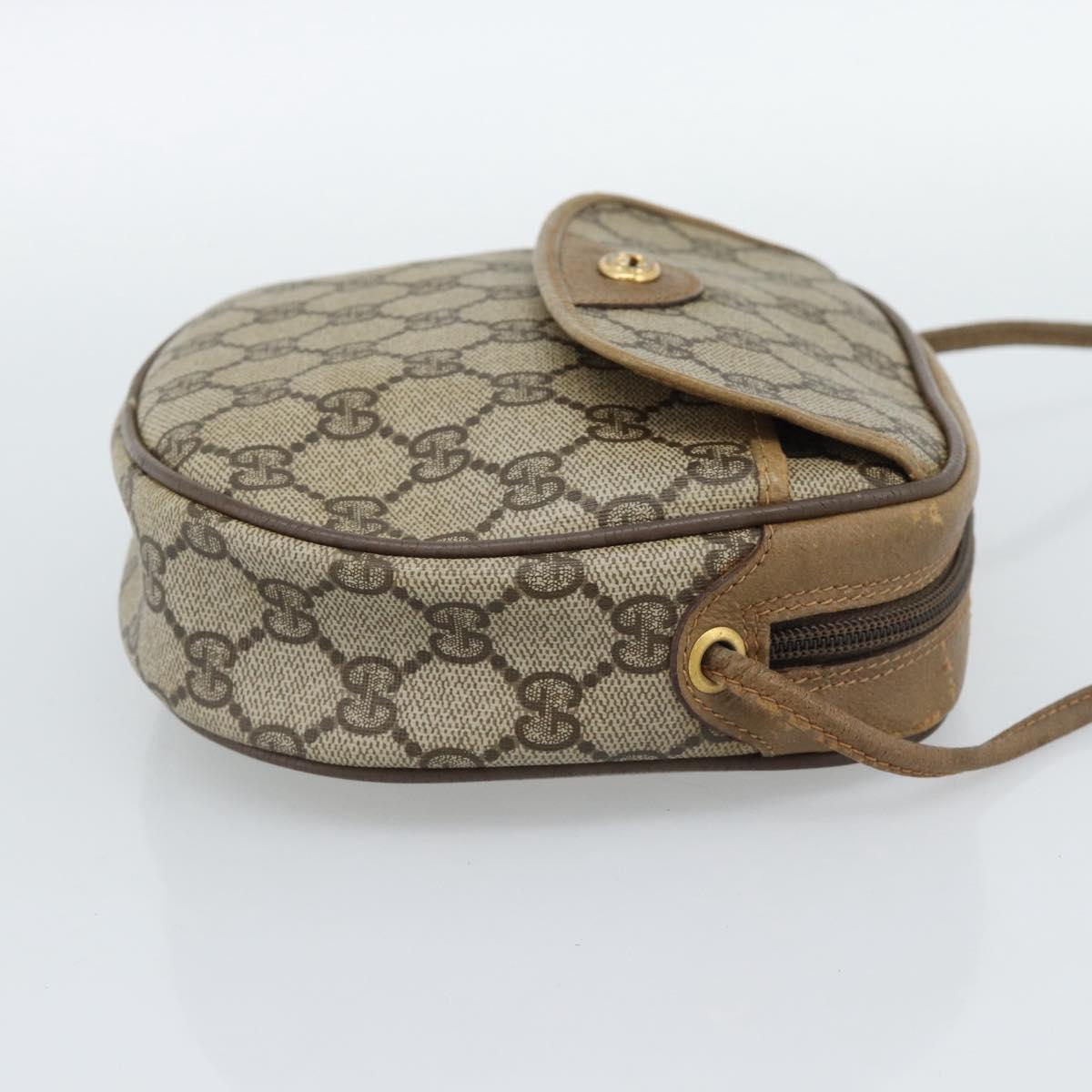 GUCCI GG Supreme Shoulder Bag PVC Beige Gold 56 02 600 Auth am12045