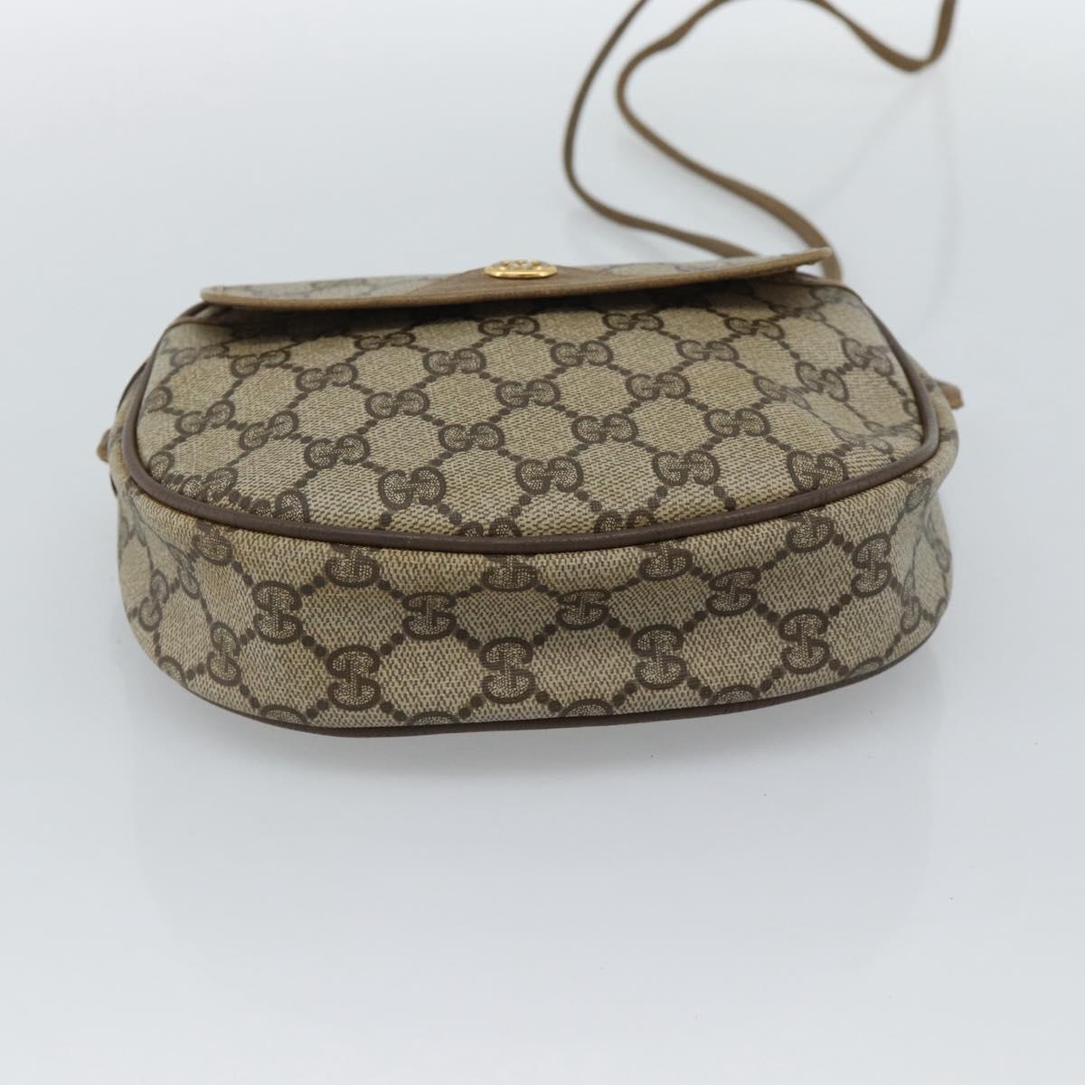 GUCCI GG Supreme Shoulder Bag PVC Beige Gold 56 02 600 Auth am12045