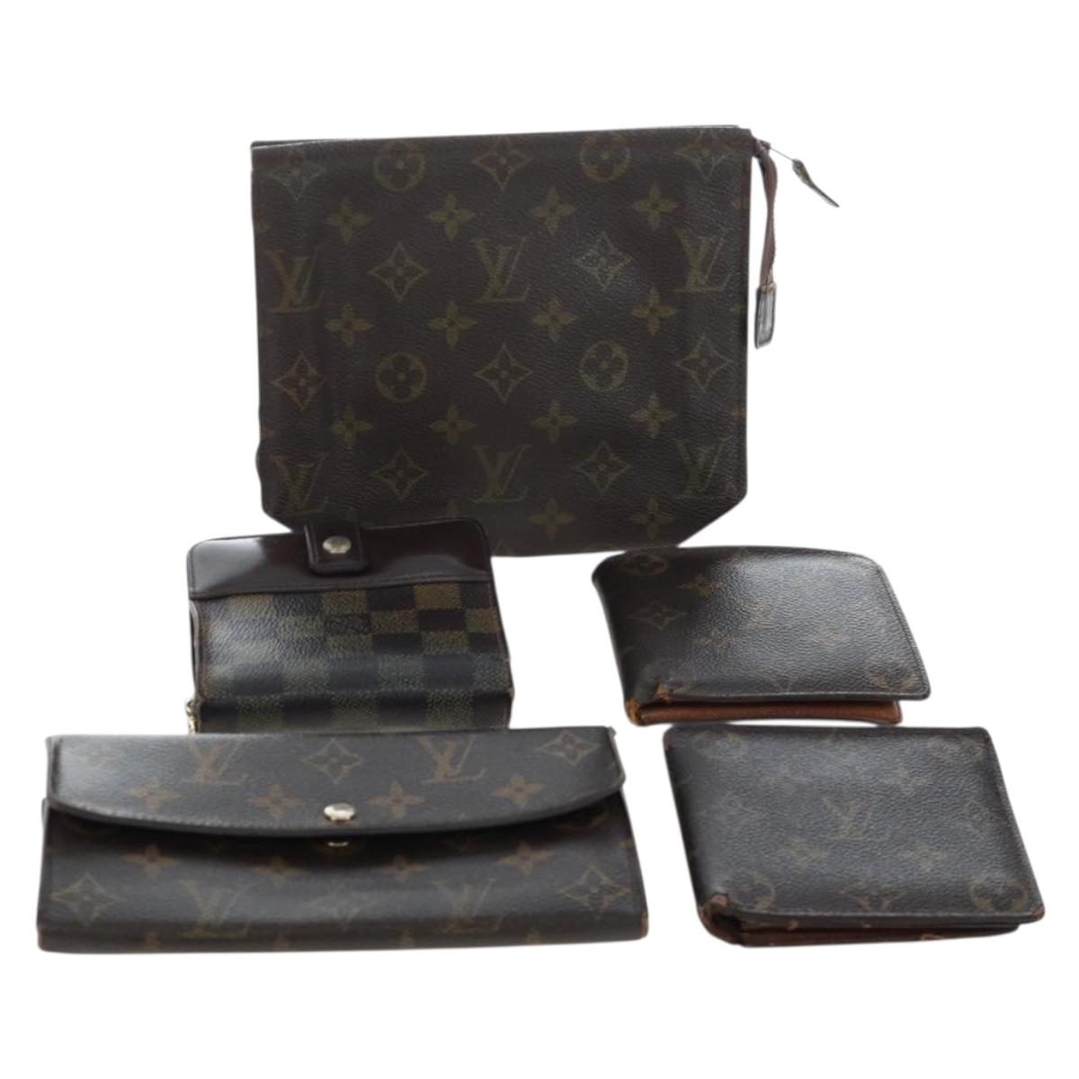 LOUIS VUITTON Monogram Damier Ebene Wallet 5 Set LV Auth am12047