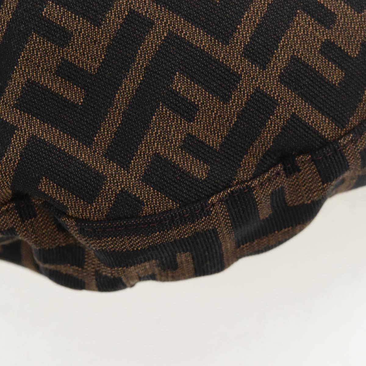FENDI Zucca Canvas Mamma Baguette Shoulder Bag Brown Black Auth am12058V
