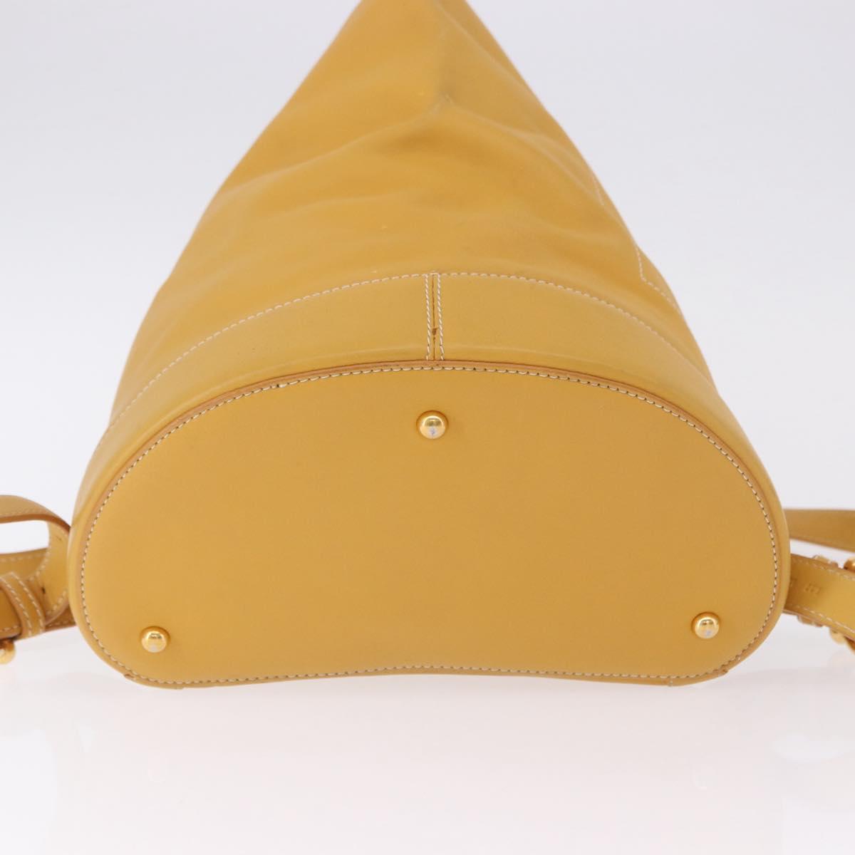 LOEWE Anton Backpack Leather Yellow Gold Auth am12060A
