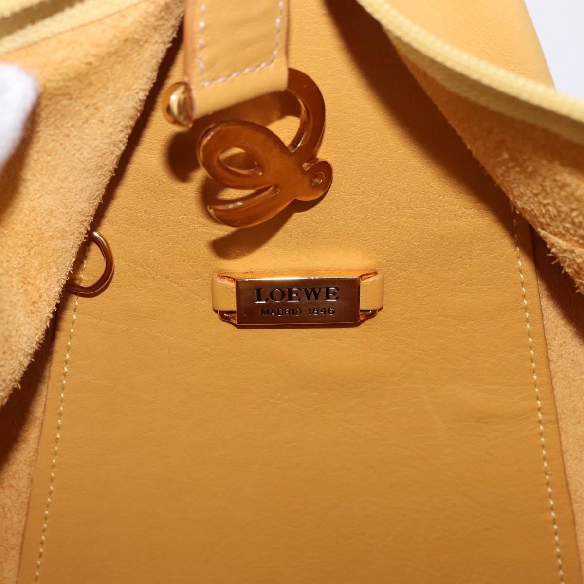 LOEWE Anton Backpack Leather Yellow Gold Auth am12060A