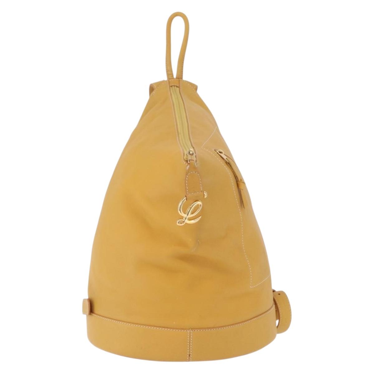 LOEWE Anton Backpack Leather Yellow Gold Auth am12060A