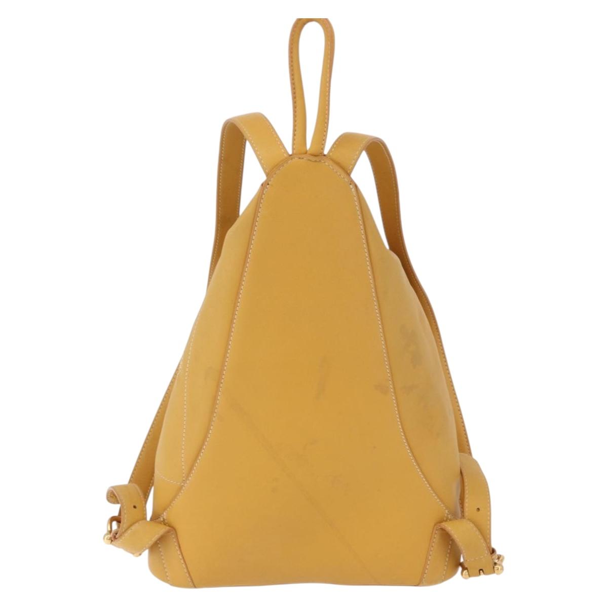 LOEWE Anton Backpack Leather Yellow Gold Auth am12060A