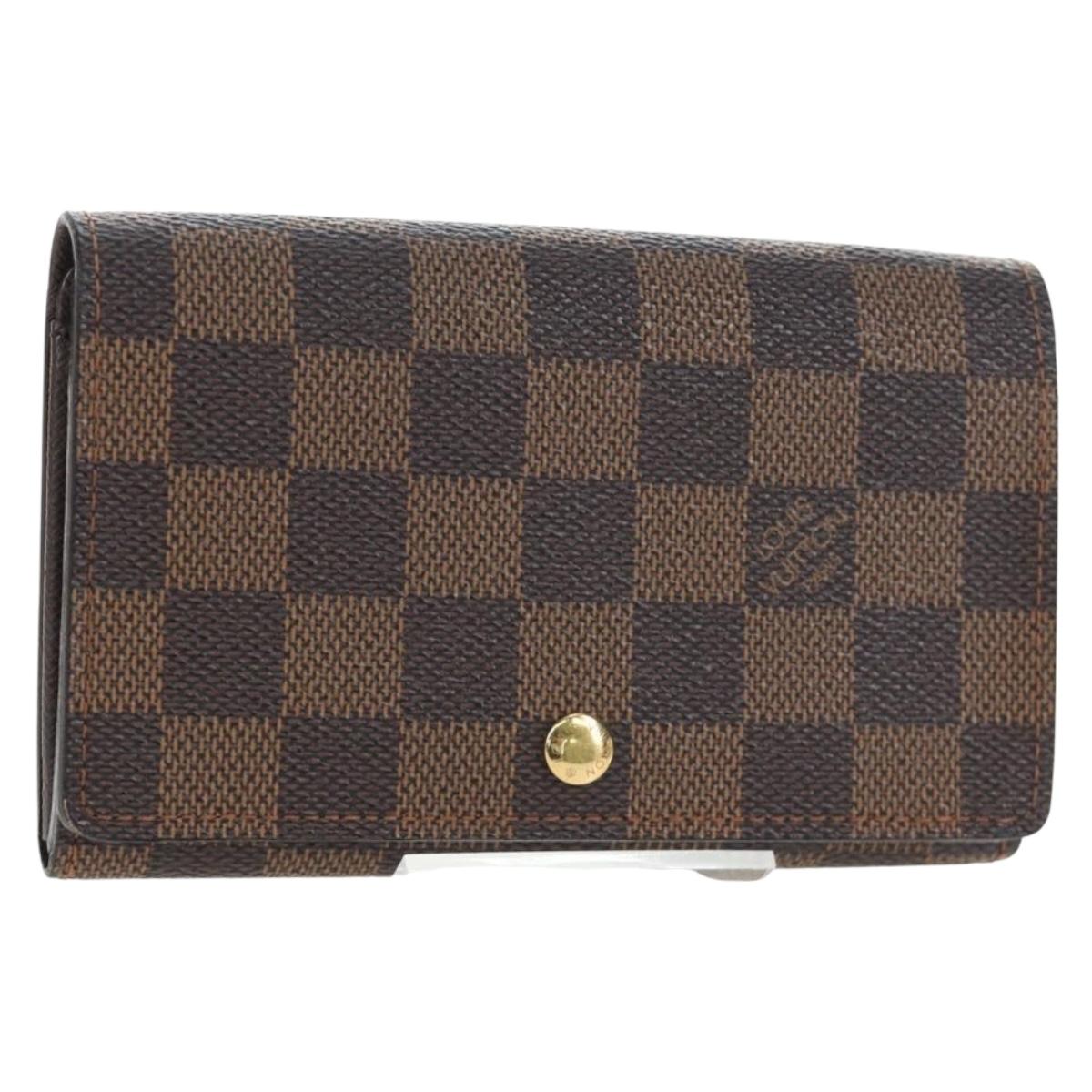 LOUIS VUITTON Damier Ebene Porte Monnaie Billets Tresor N61730 LV Auth am12062V