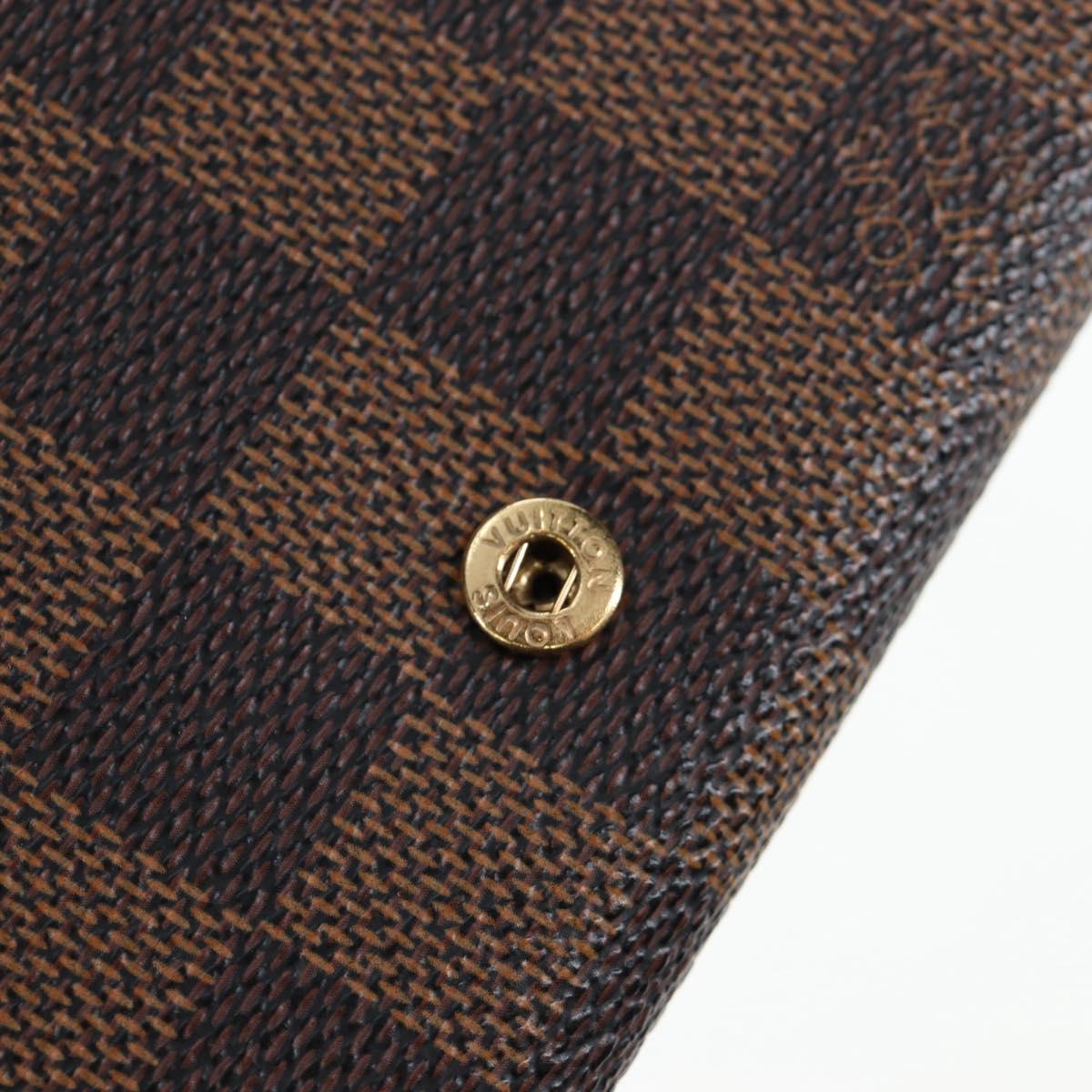 LOUIS VUITTON Damier Ebene Porte Monnaie Billets Tresor N61730 LV Auth am12062V