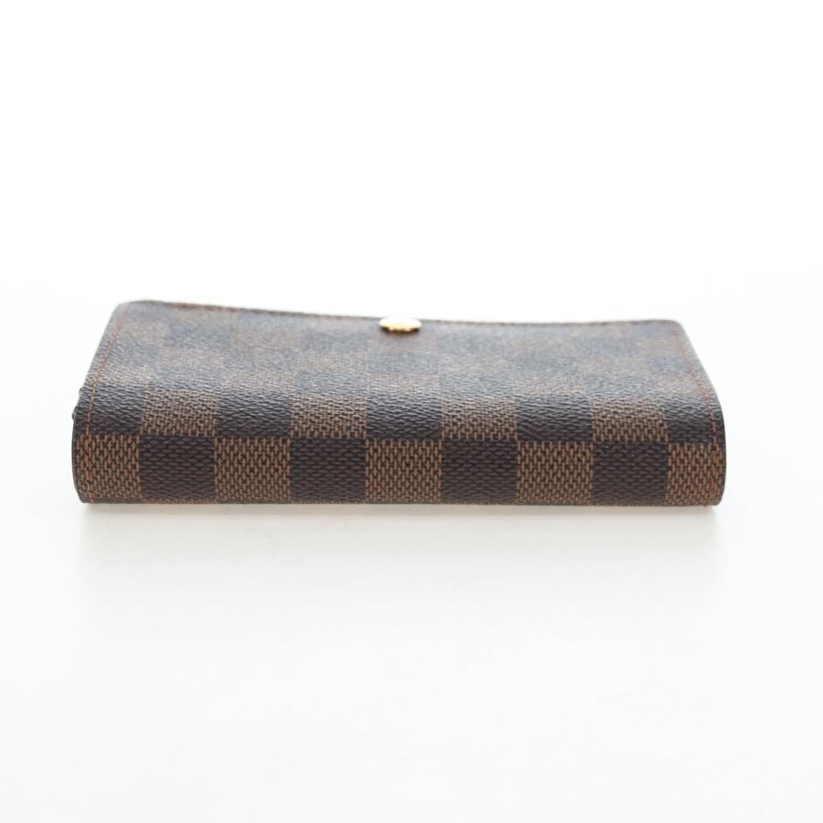 LOUIS VUITTON Damier Ebene Porte Monnaie Billets Tresor N61730 LV Auth am12062V