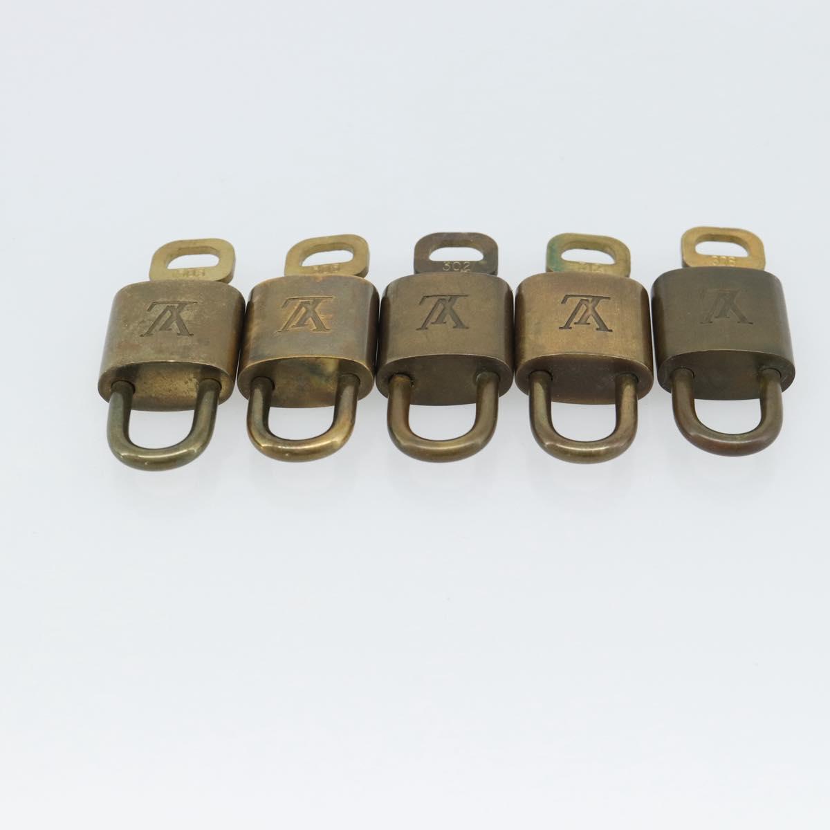 LOUIS VUITTON Padlock 10 Set Padlock metal Gold LV Auth am12065