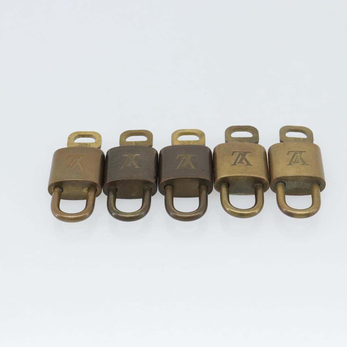 LOUIS VUITTON Padlock 10 Set Padlock metal Gold LV Auth am12065