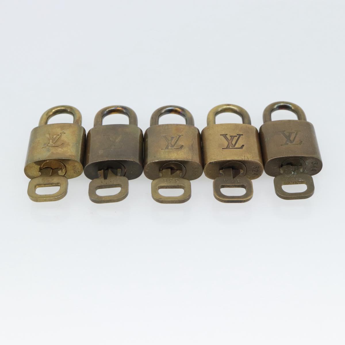 LOUIS VUITTON Padlock 10 Set Padlock metal Gold LV Auth am12066