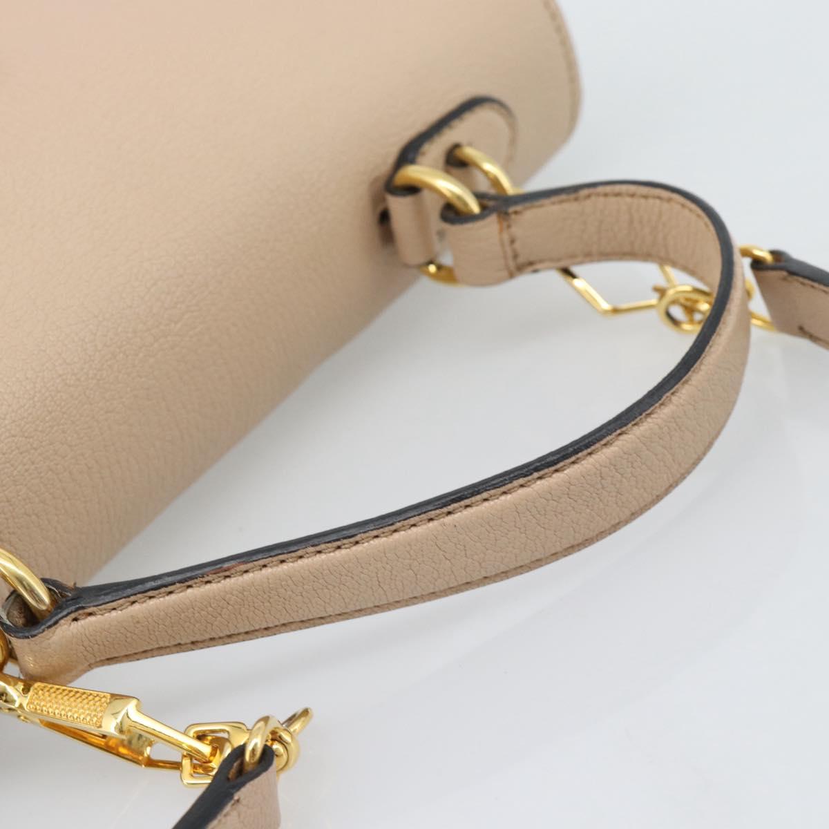 Miu Miu Ready lock Hand Bag Leather 2way Black Gold Auth am12067V