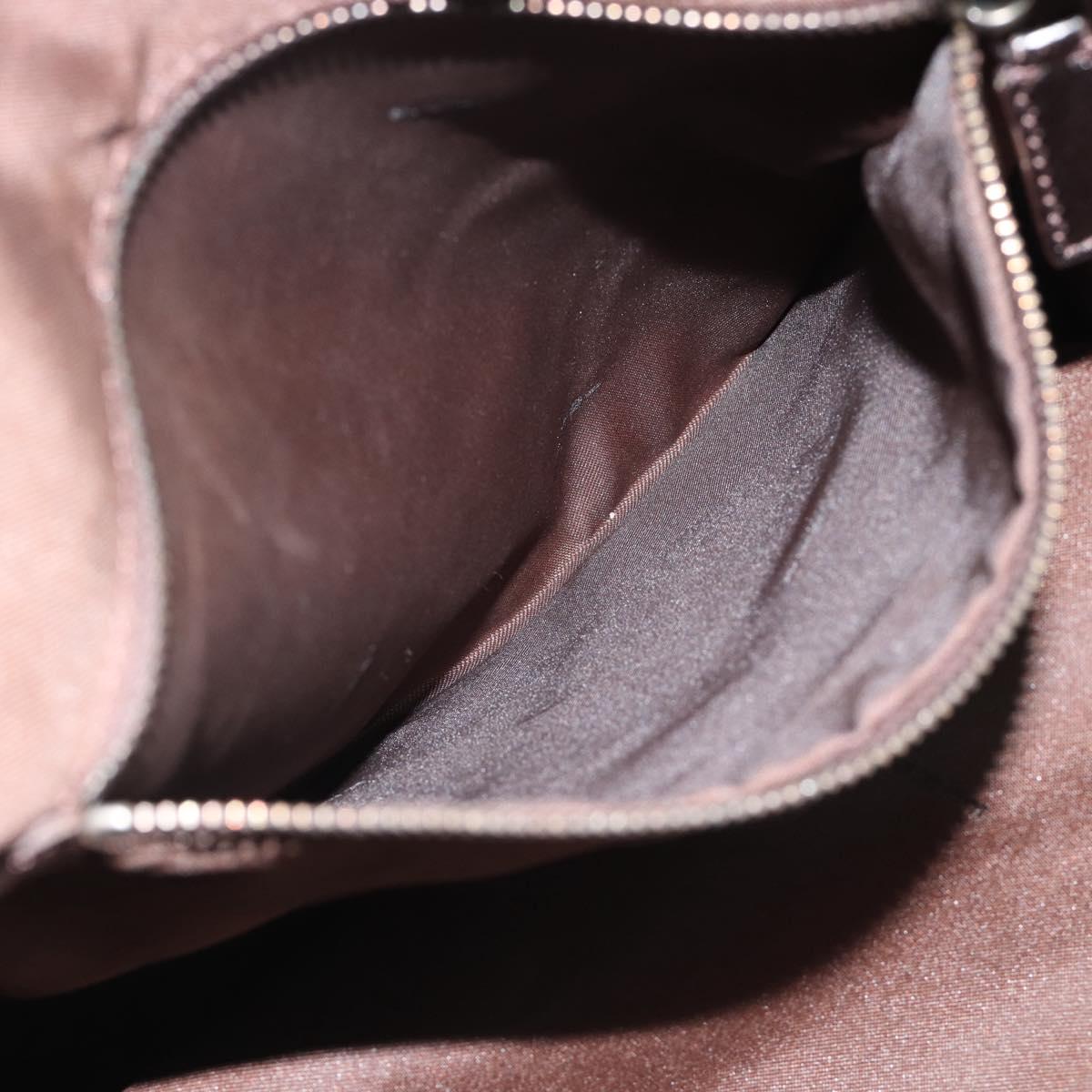 FENDI Zucca Canvas Tote Bag Nylon Black Brown Auth am12068V