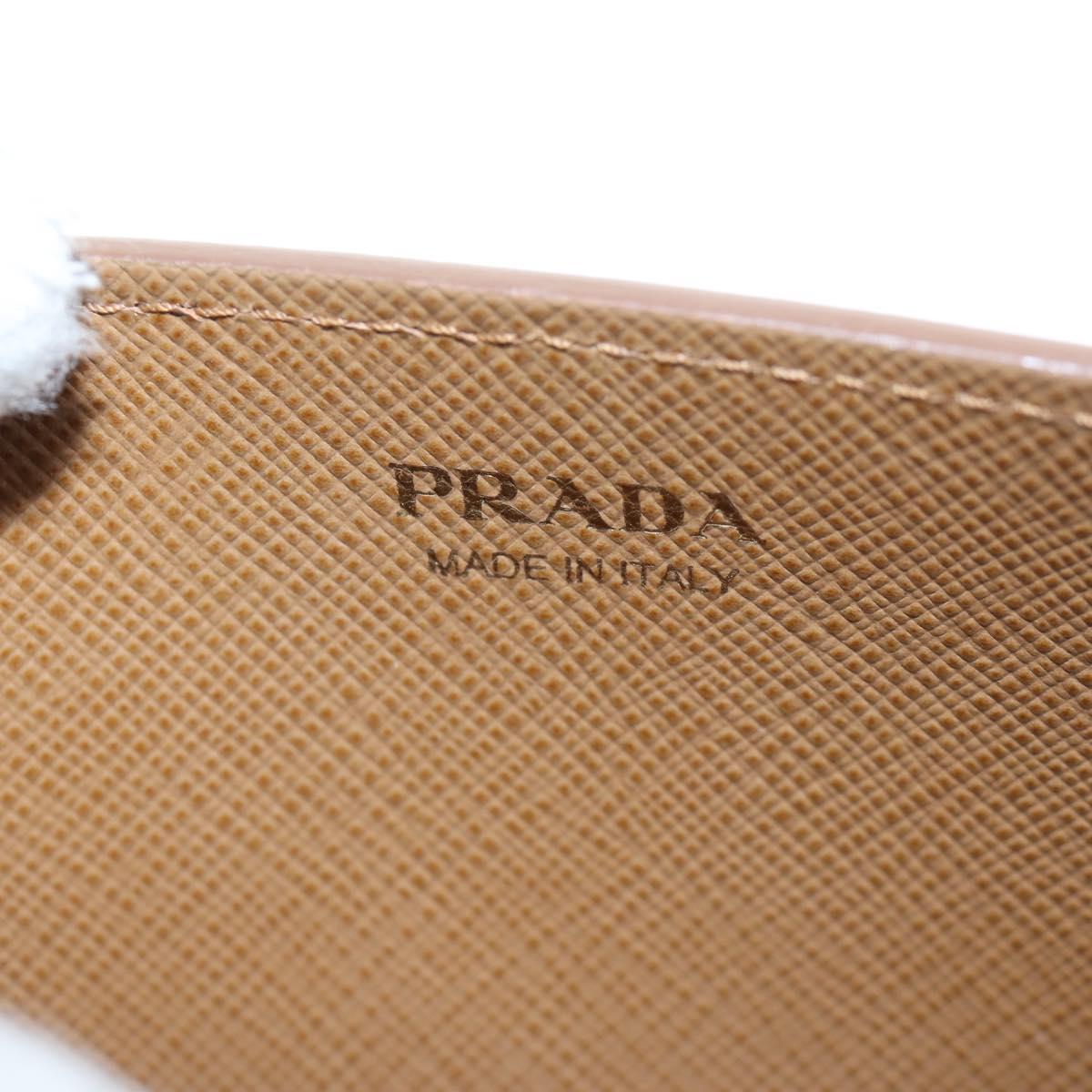PRADA Chain Shoulder Bag Saffiano Brown Gold Auth am12070V