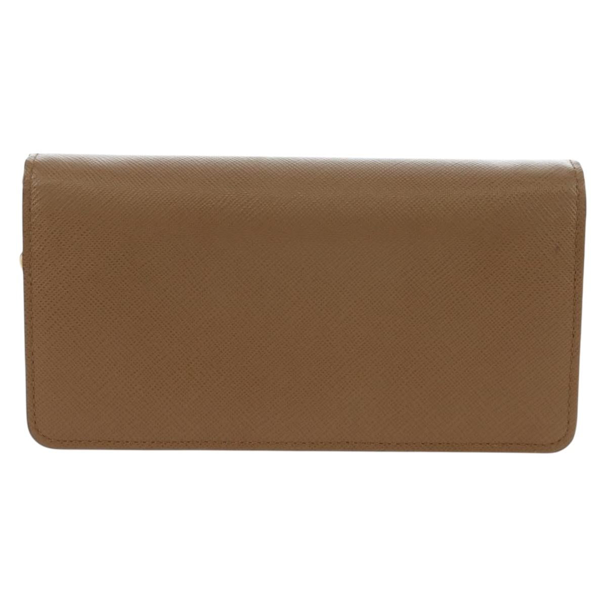 PRADA Chain Shoulder Bag Saffiano Brown Gold Auth am12070V