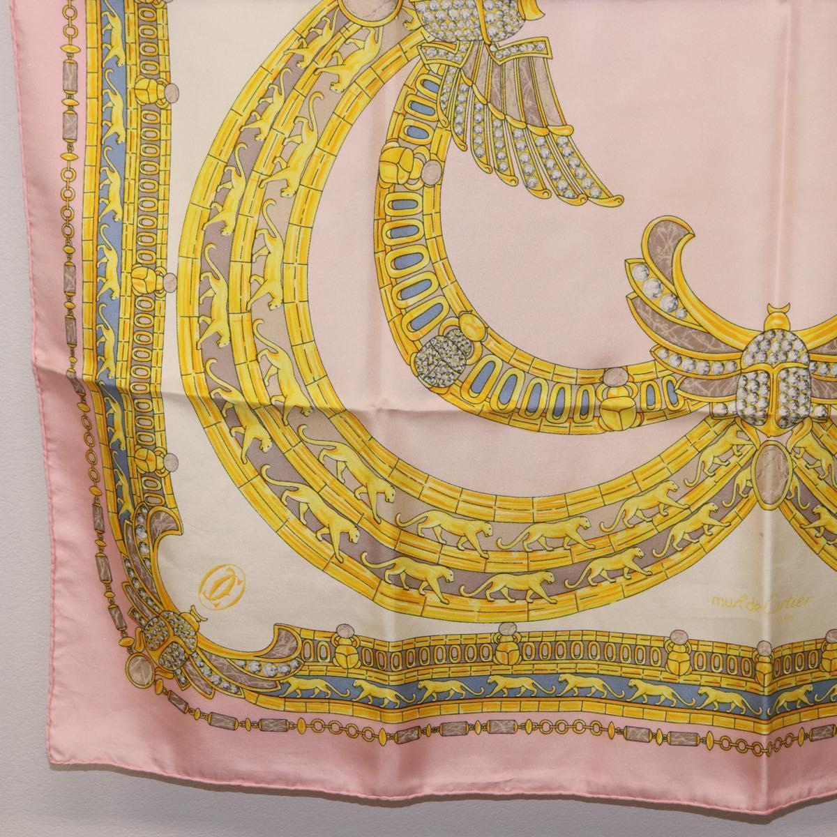 CARTIER Scarf Silk Pink Auth am12074