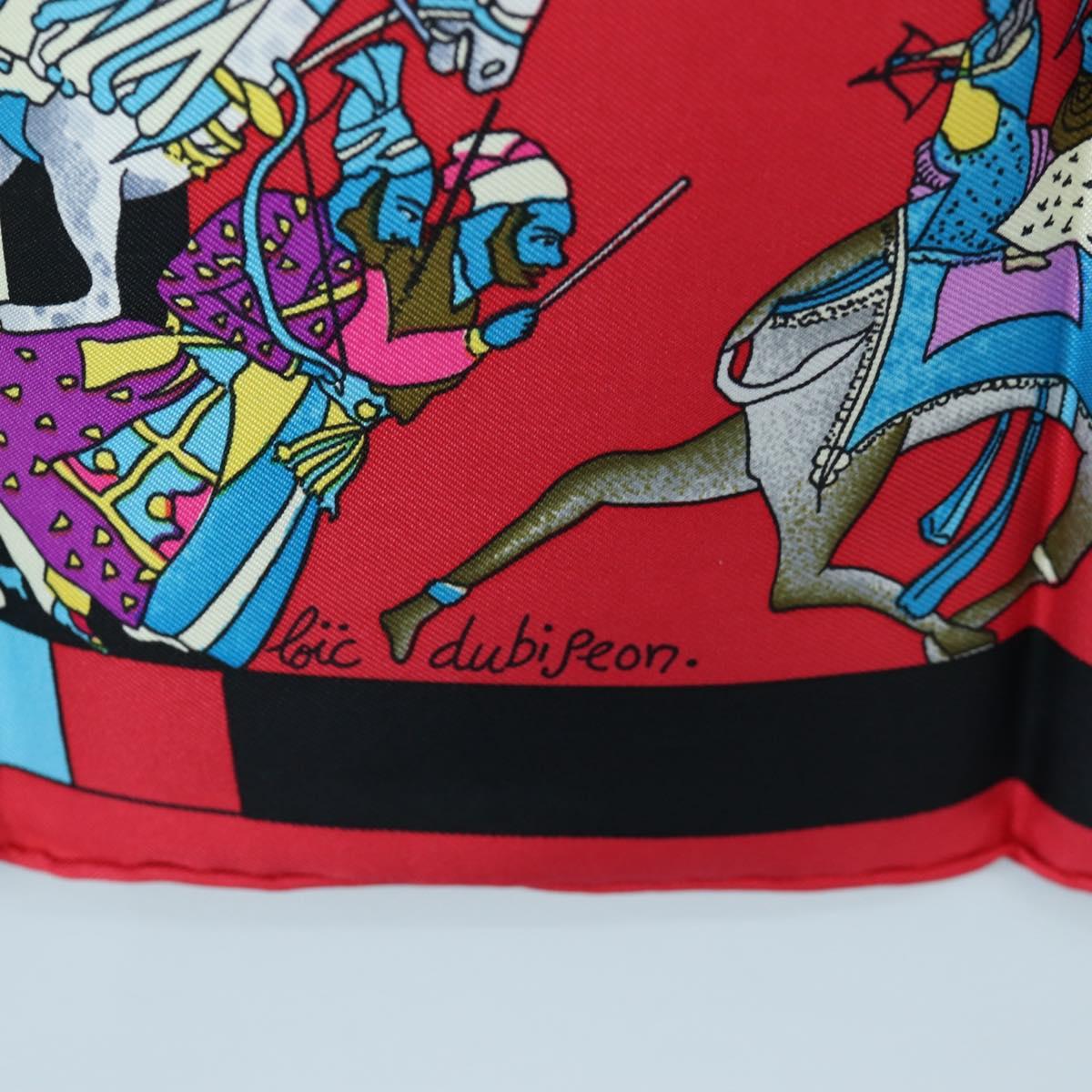 HERMES Carre 90 Scarf ”fantaisies indiennes” Silk Red Black Auth am12080M