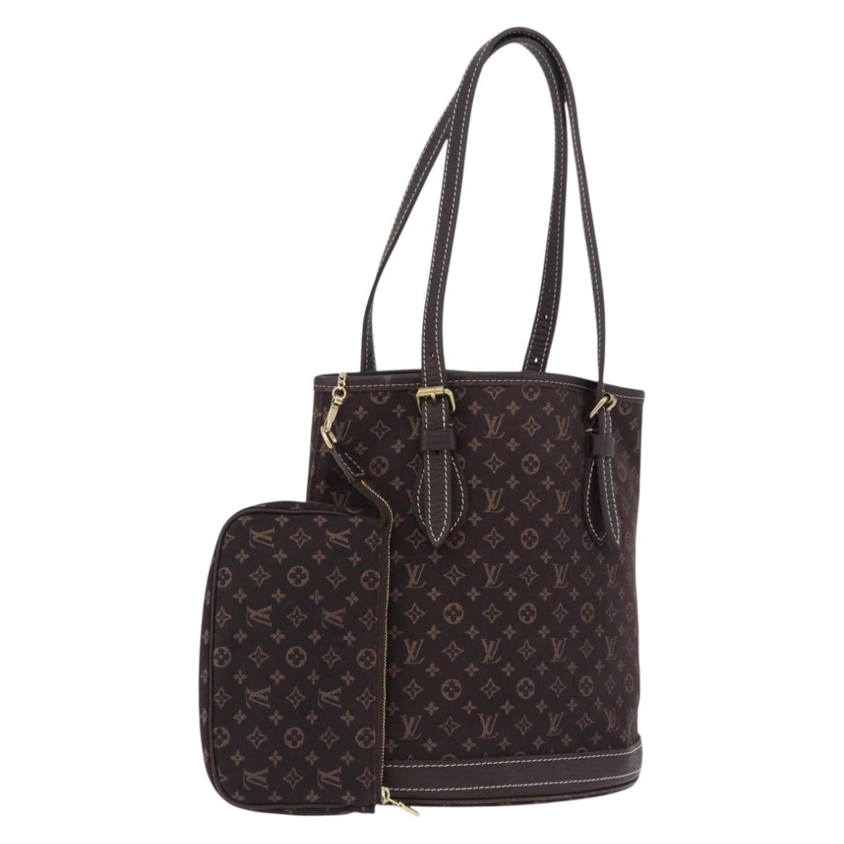 LOUIS VUITTON Monogram Mini Lin Bucket PM Bag Brown M95226 LV Auth am12082V