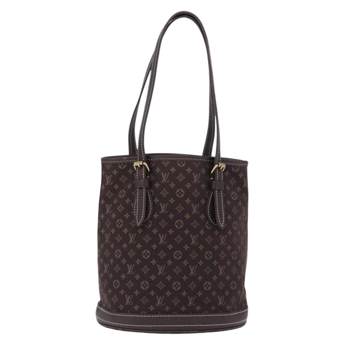 LOUIS VUITTON Monogram Mini Lin Bucket PM Bag Brown M95226 LV Auth am12082V