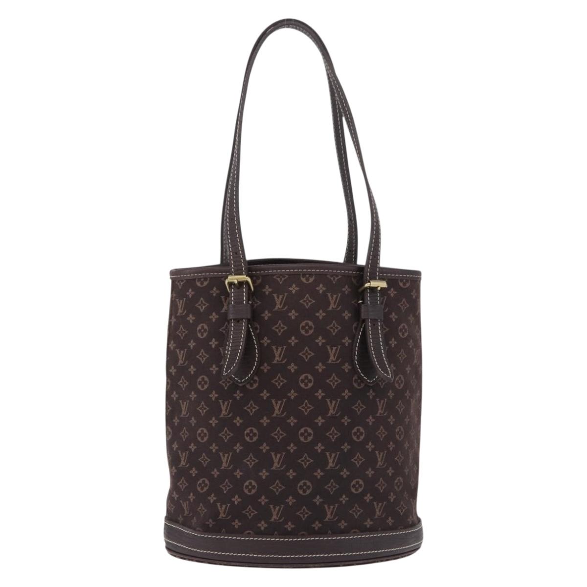 LOUIS VUITTON Monogram Mini Lin Bucket PM Bag Brown M95226 LV Auth am12082V