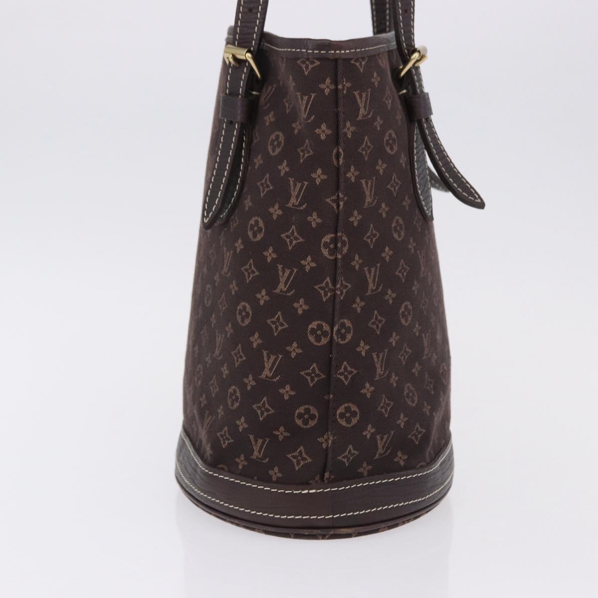 LOUIS VUITTON Monogram Mini Lin Bucket PM Bag Brown M95226 LV Auth am12082V