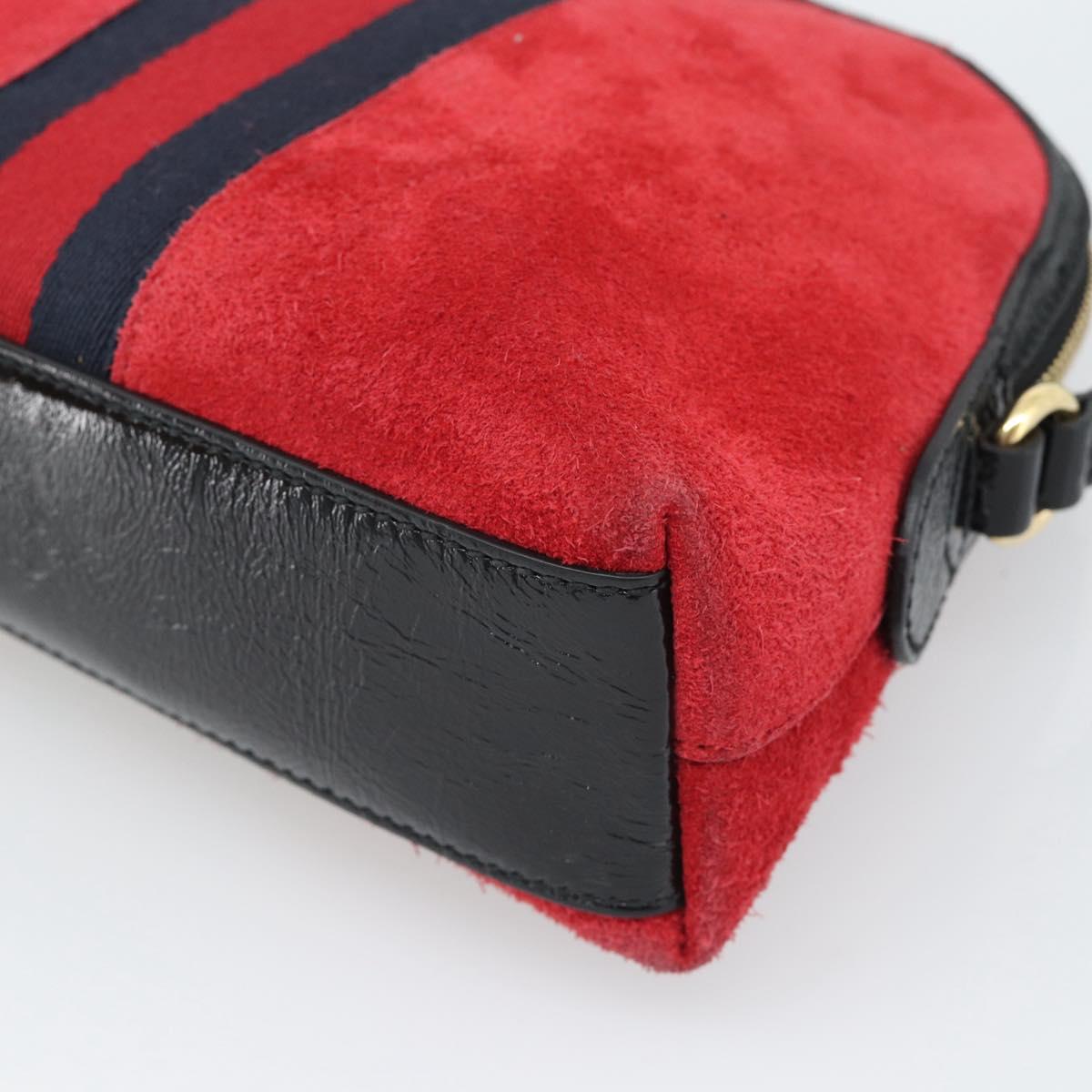 GUCCI Ophidia Sherry Line Shoulder Bag Leather Red Gold 499621 Auth am12084A