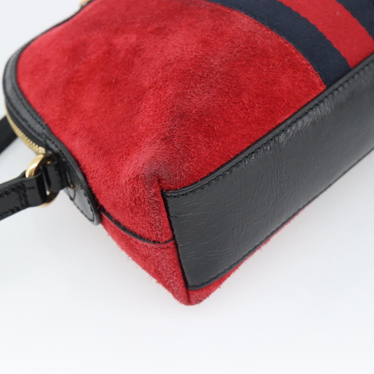GUCCI Ophidia Sherry Line Shoulder Bag Leather Red Gold 499621 Auth am12084A