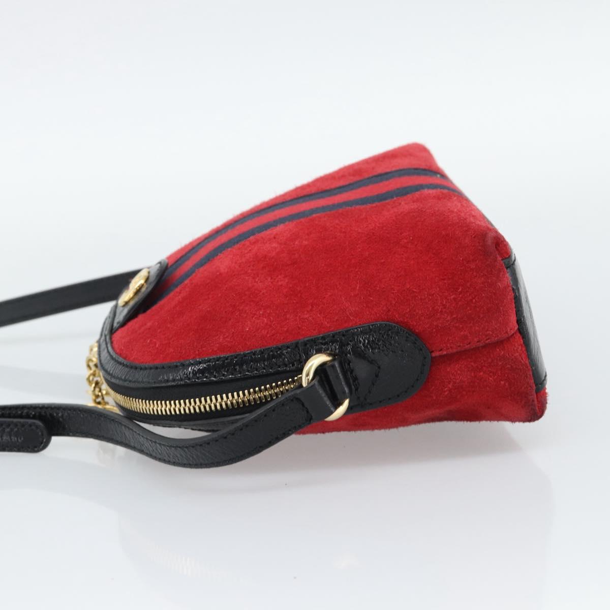 GUCCI Ophidia Sherry Line Shoulder Bag Leather Red Gold 499621 Auth am12084A