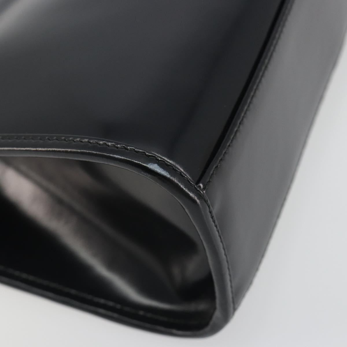 GUCCI Jackie Hand Bag Patent leather Black Silver 002 1068 Auth am12087V