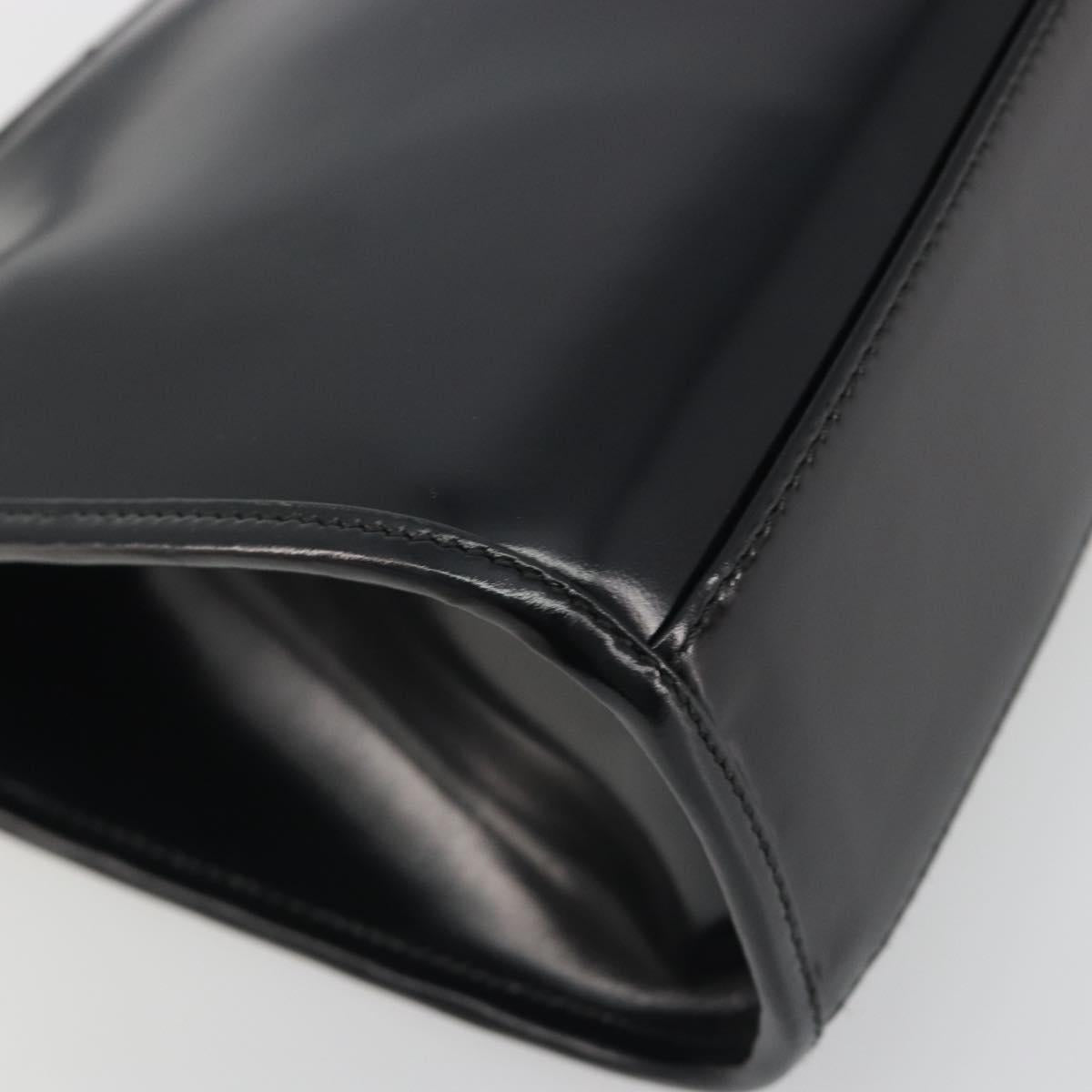 GUCCI Jackie Hand Bag Patent leather Black Silver 002 1068 Auth am12087V