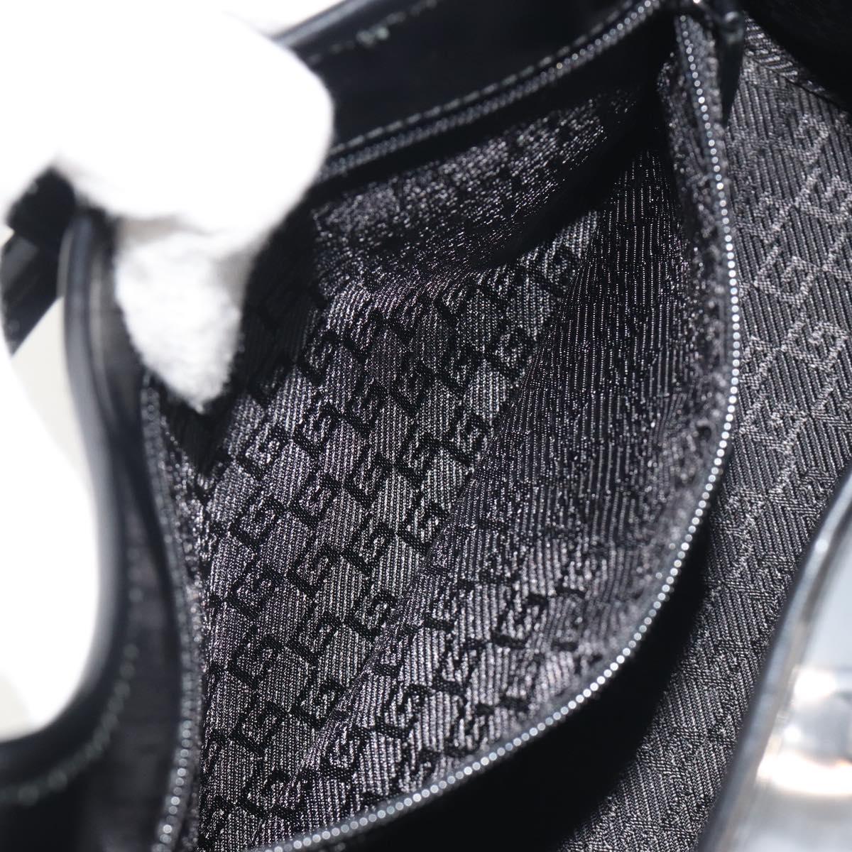 GUCCI Jackie Hand Bag Patent leather Black Silver 002 1068 Auth am12087V