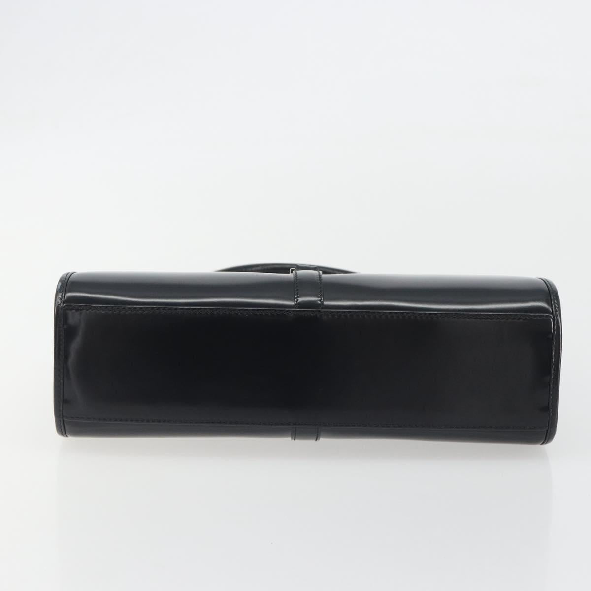 GUCCI Jackie Hand Bag Patent leather Black Silver 002 1068 Auth am12087V