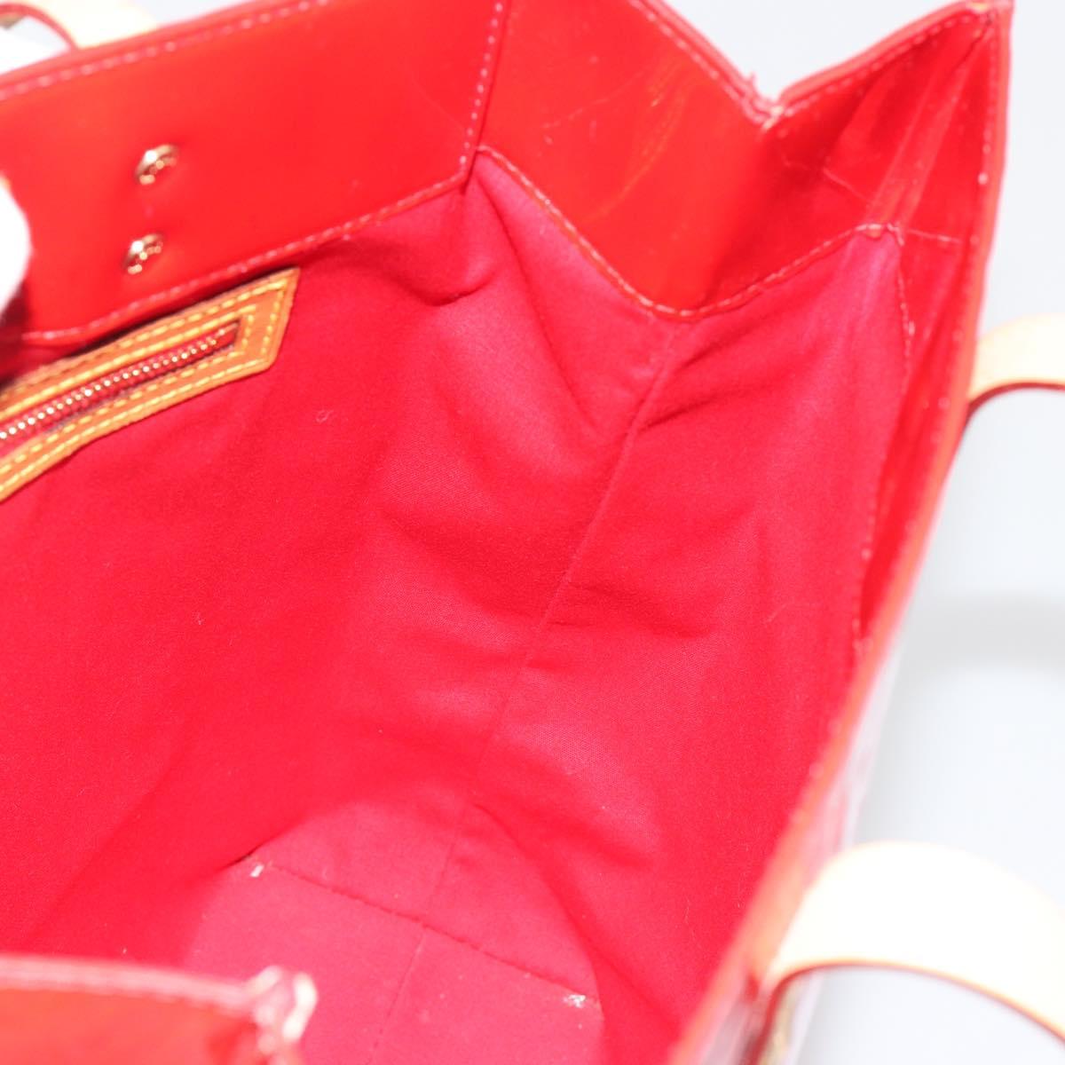 LOUIS VUITTON Monogram Vernis Reade MM Hand Bag Red Rouge M91086 Auth am12088V
