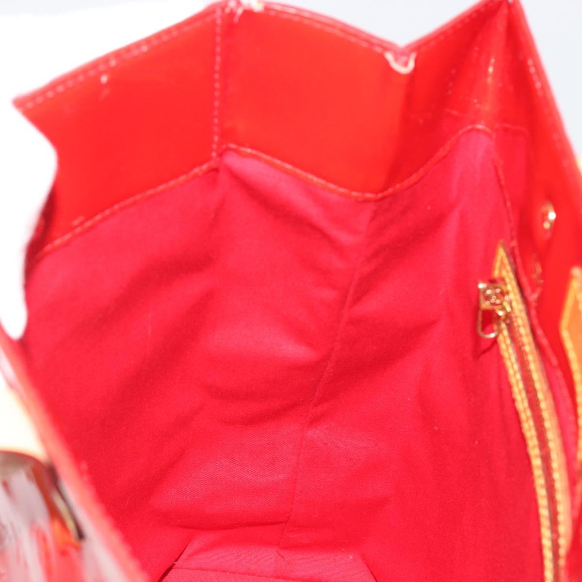 LOUIS VUITTON Monogram Vernis Reade MM Hand Bag Red Rouge M91086 Auth am12088V