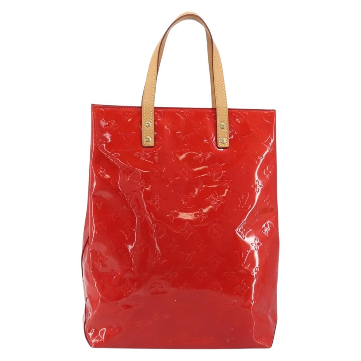 LOUIS VUITTON Monogram Vernis Reade MM Hand Bag Red Rouge M91086 Auth am12088V