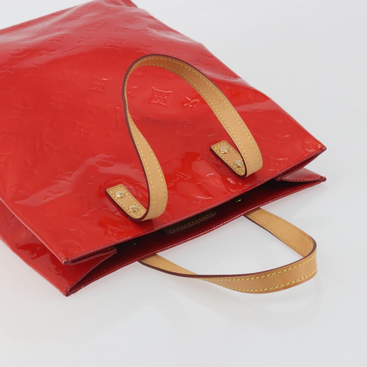 LOUIS VUITTON Monogram Vernis Reade MM Hand Bag Red Rouge M91086 Auth am12088V