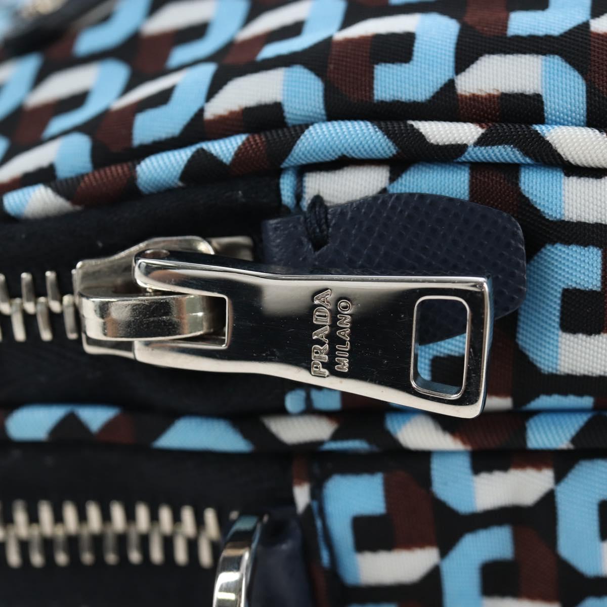 PRADA Mini Shoulder Bag Nylon Blue Silver 1N1860 Auth am12089V