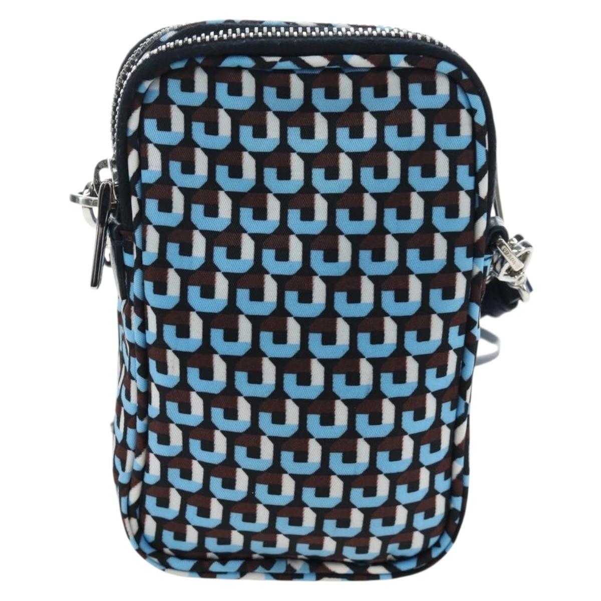 PRADA Mini Shoulder Bag Nylon Blue Silver 1N1860 Auth am12089V