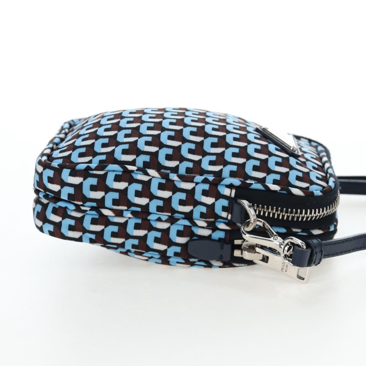 PRADA Mini Shoulder Bag Nylon Blue Silver 1N1860 Auth am12089V