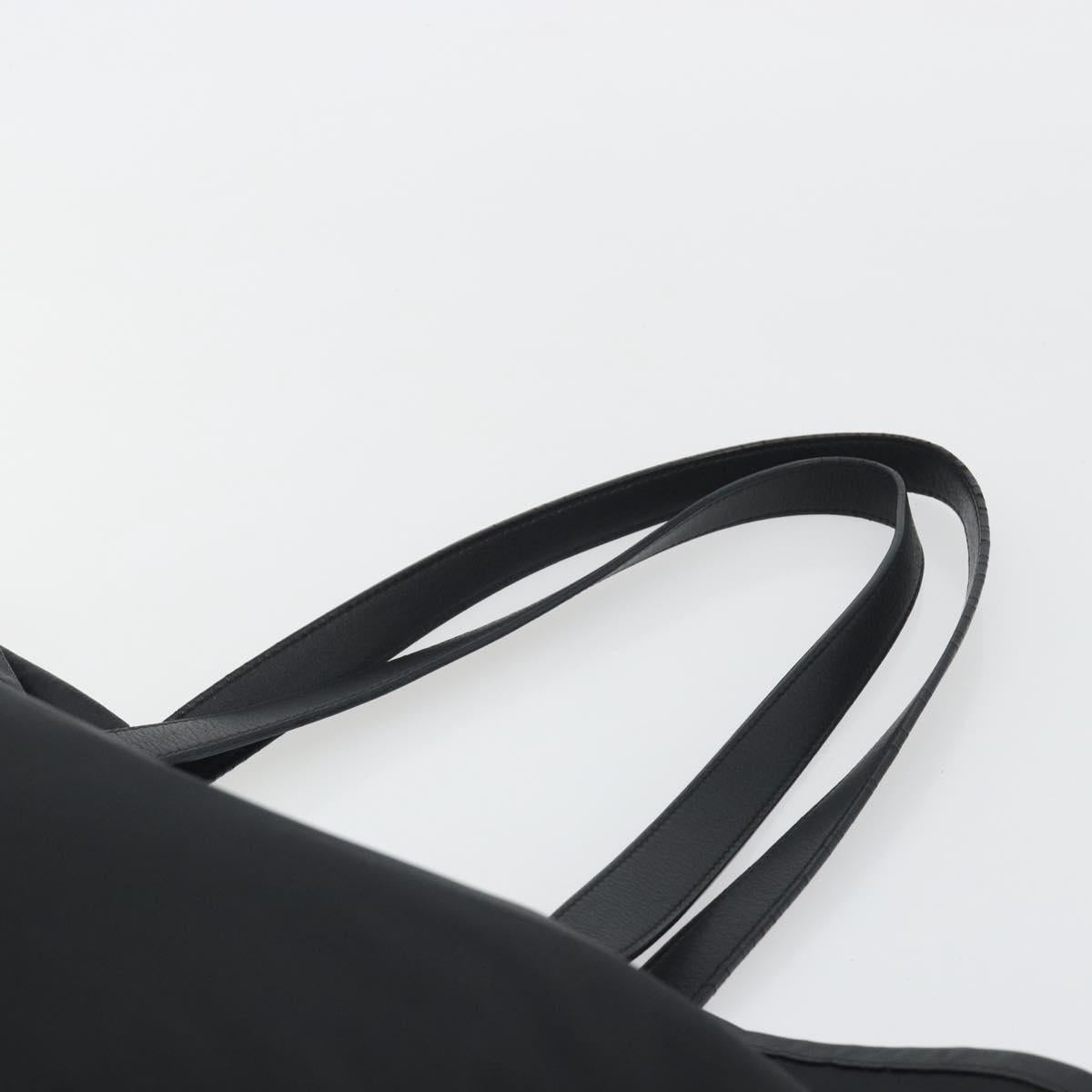 PRADA Tote Bag Nylon Black Silver Auth am12091A