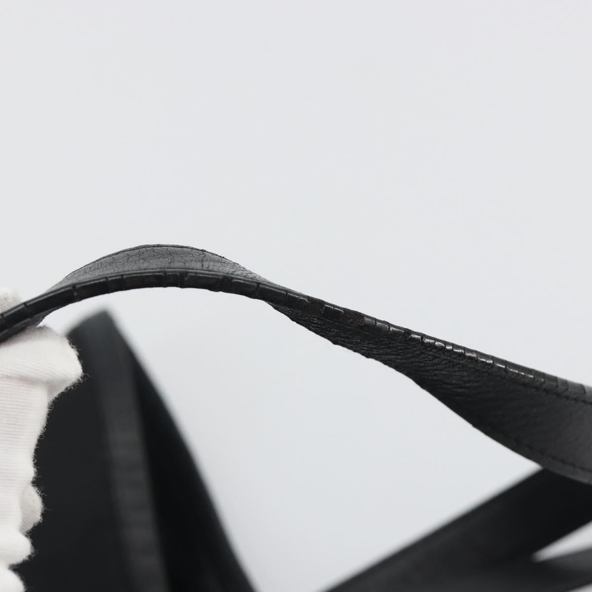 PRADA Tote Bag Nylon Black Silver Auth am12091A
