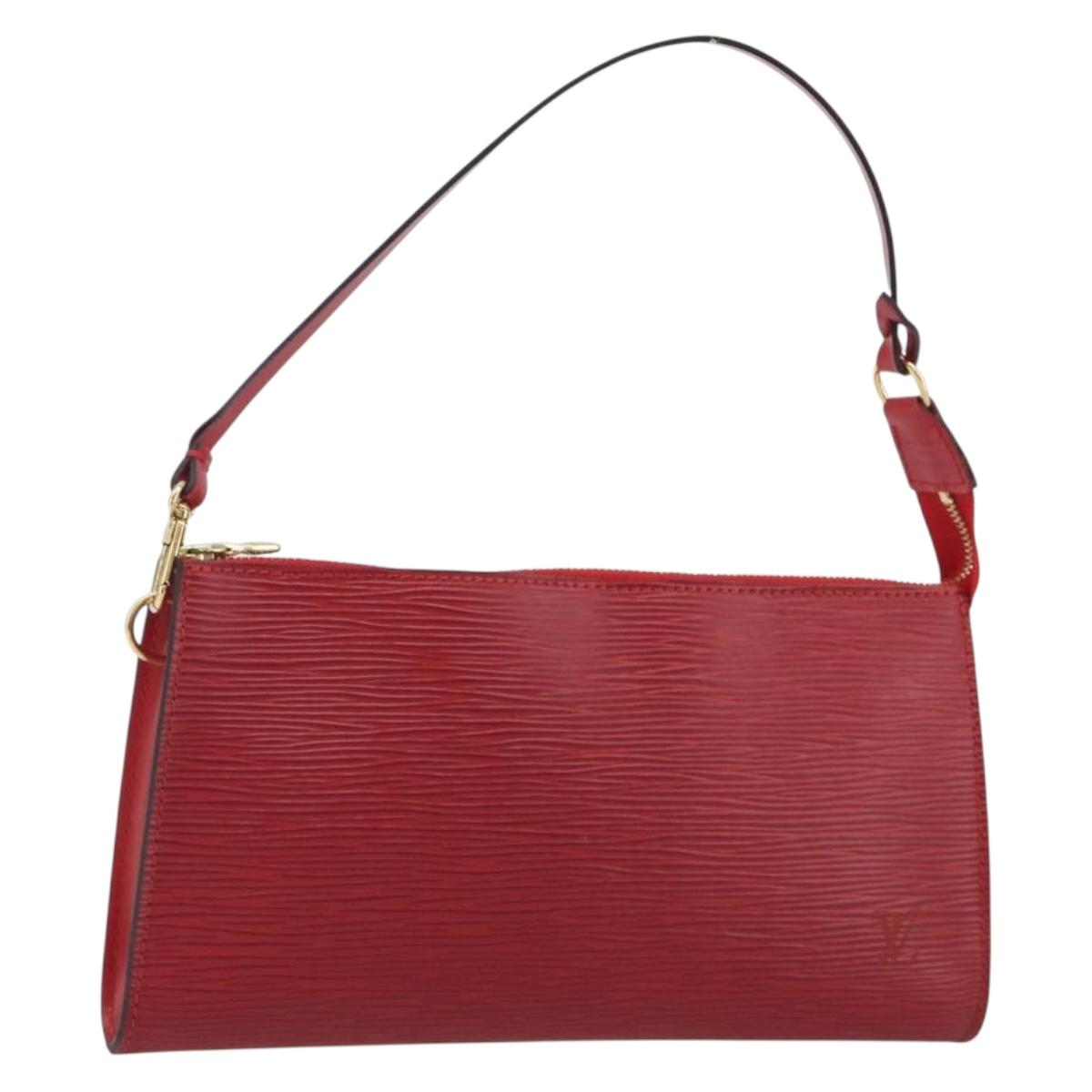 LOUIS VUITTON Epi Pochette Accessoires Pouch Red M52947 LV Auth am12093V