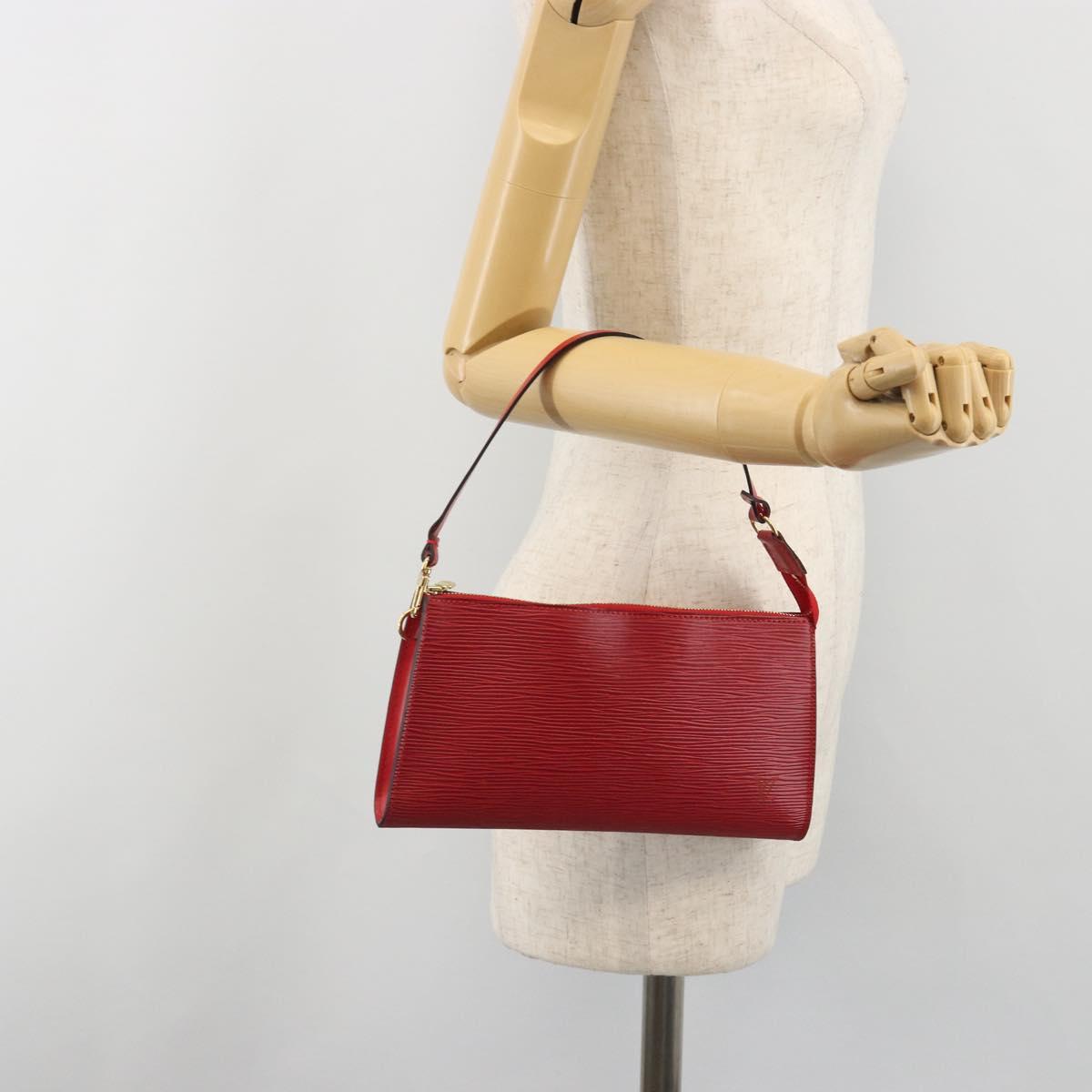 LOUIS VUITTON Epi Pochette Accessoires Pouch Red M52947 LV Auth am12093V
